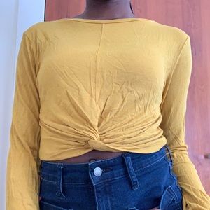 Yellow long sleeved shirt